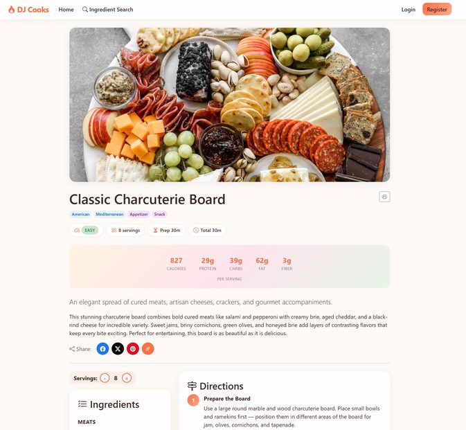 DJ Cooks recipe search
