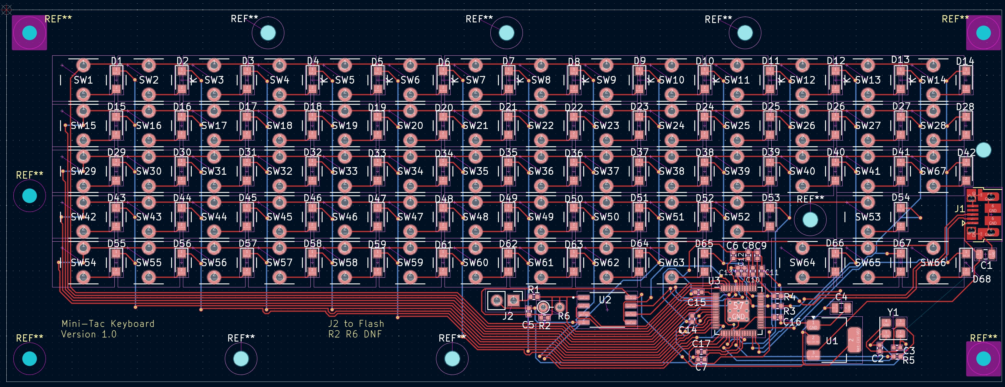 Mini-67 PCB layout