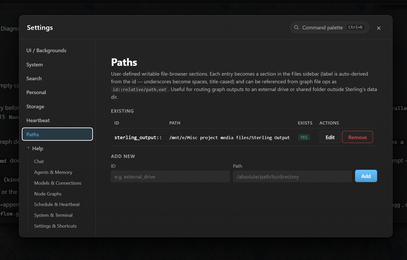 Custom paths